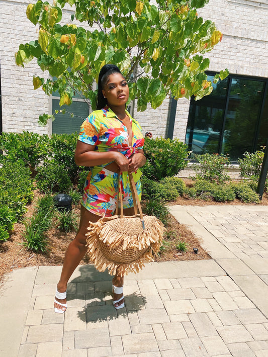 Vacation Woven Beach Tote