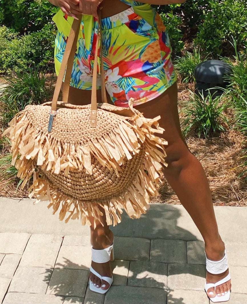 Vacation Woven Beach Tote
